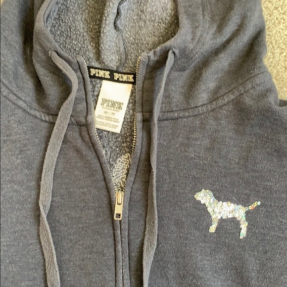 Pink sparkle zip up hoodie - Picture 3 of 3